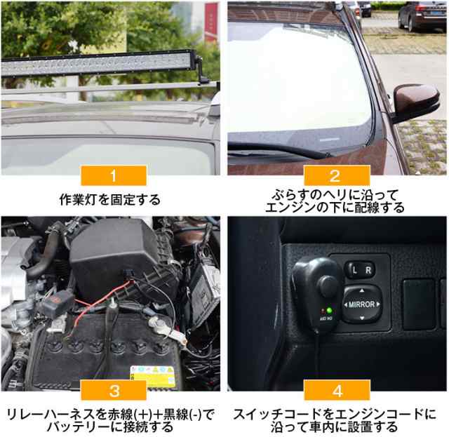 送料無料☆新作 スイッチ付き リレーハーネス（一灯式）作業灯 DC12V ワークライト フォグランプ汎用 LED取付用配線キット ワイヤーハーの通販はau  PAY マーケット - スマイル