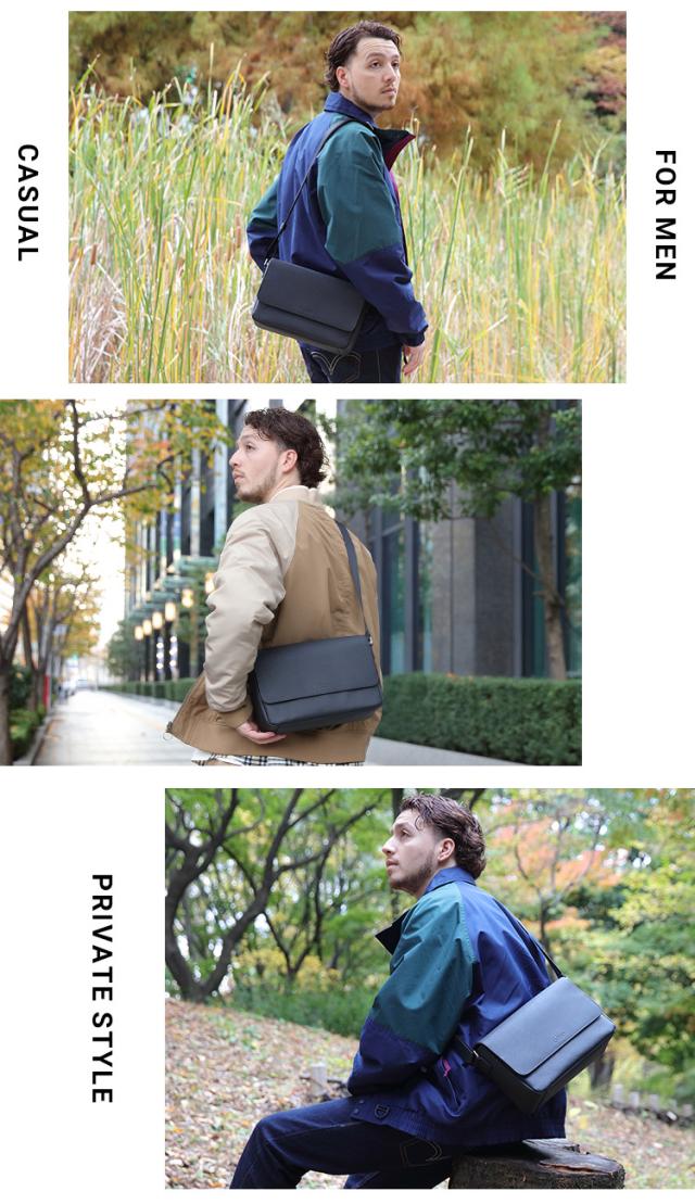 【13個の機能搭載！】 Evoon みがるショルダーバッグレザー 財布機能搭載 iPad11インチ収納可能 本革 レザー ショルダーバッグ メンズ 男性 多機能 多収納 多ポケット 撥水 防傷 防汚 ショルダー 肩掛け 斜めがけ バッグ_17