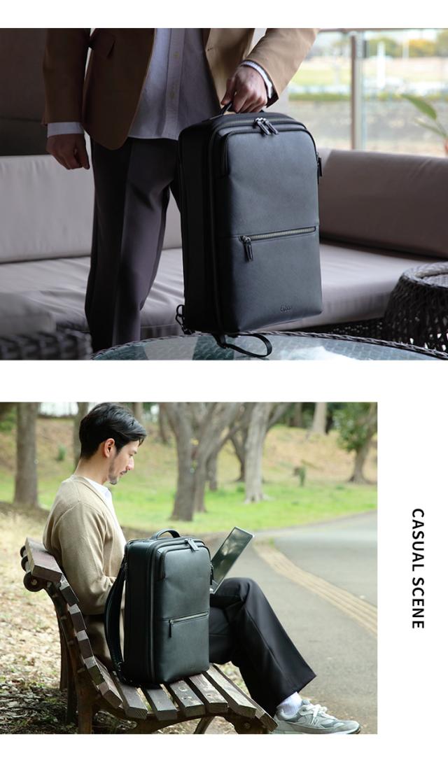 【15個の機能搭載！】 Evoon マルチビジネスリュックレザーPlus 大容量 26L 拡張機能 多機能 多収納 撥水 出張 旅行 通勤 通学 pc パソコン 15.6インチ YKK レザー メンズ ビジネス リュック ビジネスリュック バックパック デイパック リュックサック_16