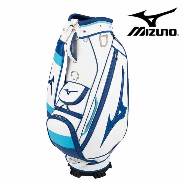ミズノ Tour Staff Mid キャディバッグ メンズ ホワイト×ブルー 9.5型 3.7kg 6分割 5LJC2222 レプリカモデル ゴルフ MIZUNOの通販は