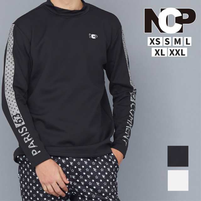 【お早目発送】NO COMMENT PARIS (ノーコメントパリ) NC スポーツ モックネック シャツパターン ロゴ 長袖Tシャツ NCP NC SPORTS MOCK NE