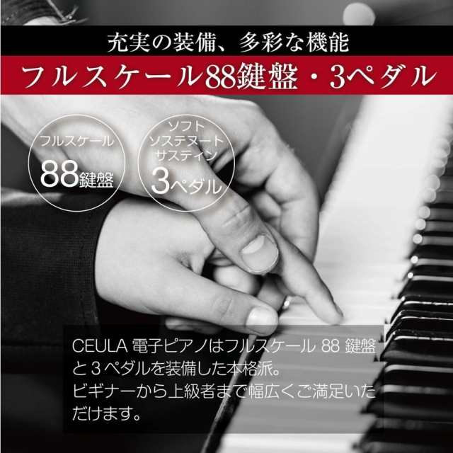 CEULA スタイリッシュ電子ピアノ 88鍵 ブルートゥース MIDI機能 ...