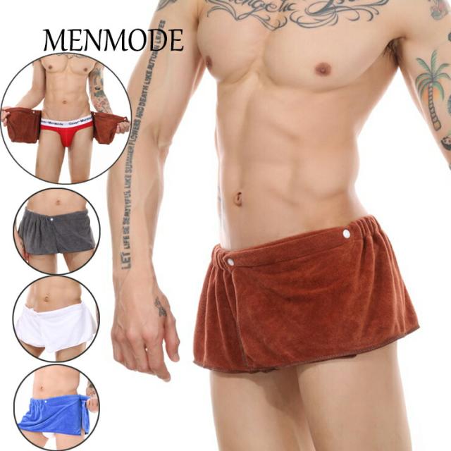 Towel Panties ファッション 男性 温泉 ジム サウナ 便利 両側開け 吸水 タオル下着 柔らかく生地 セクシー メンズ（下着