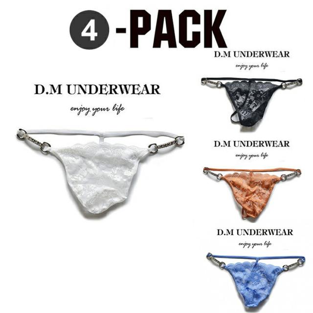 DM Love-Lace-THONG ファッション メンズインナー ストリングス 通気性 レース生地 セクシー系 魅力 情熱 T-パック