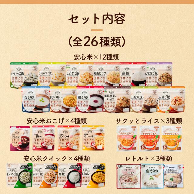 アルファ米26種類セット8日分　非常食 アルファ化米 5年保存 ご飯 アルファ米 ごはん お湯 企業 災害 常温 保存食 長期保存 保存食 防災食 備蓄食料 地震対策 防災用品_7