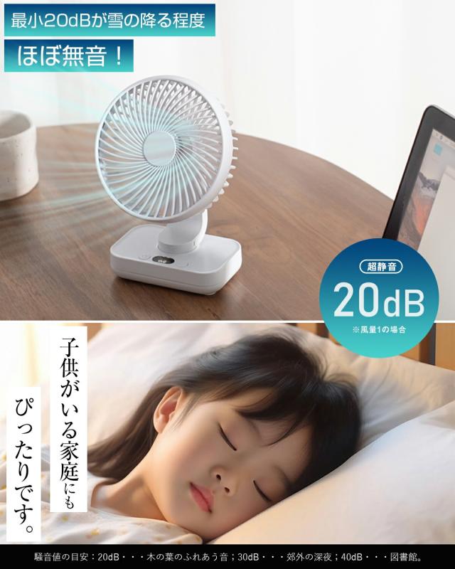 扇風機 サーキュレーター 自動首振り ベッド 超静音 電源式 節電