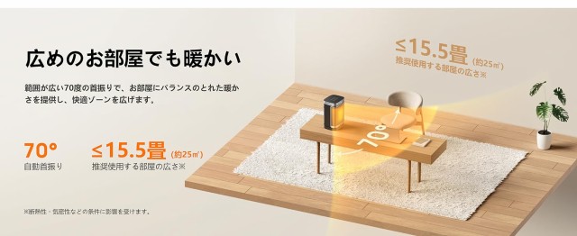 ファンヒーター　セラミックファンヒーター 電気ファンヒーター 自動首振り1200W 暖房器具 静音 省エネ リモコン操作 タイマー 足元 温風