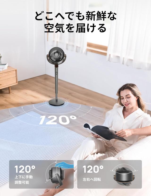 扇風機 サーキュレーター 自動首振り 静音 パワフル送風 省エネ