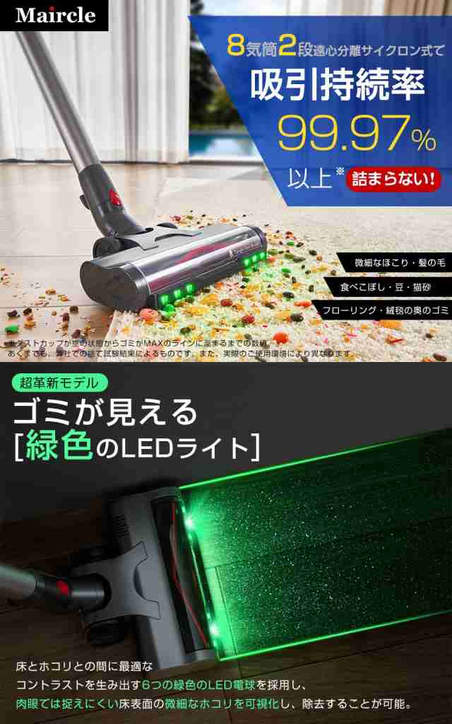 Xmas SALE!期間限定価格39000円→19500円】コードレス掃除機 400W強力