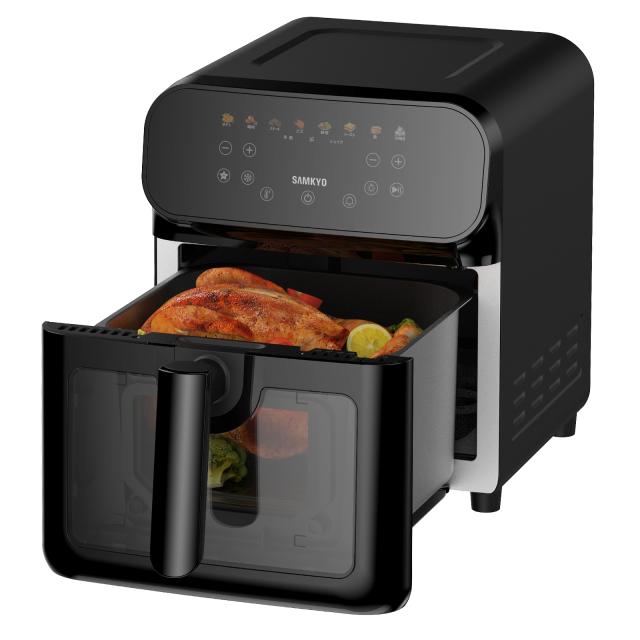 ＼年末家電SALE★17900円→8990円！／ノンフライヤー 2025 電気フライヤー 6.2L 大容量 エアオーブン エアフライヤー レシピ付 家庭用 低カロリー ダイエット ヘルシー ノンオイルフライヤー コンパクト 健康 食洗機対応 温度調整 フライヤー