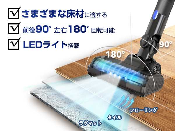 公式買蔵 掃除機 コードレス サイクロン led ライト ブラシ 軽量