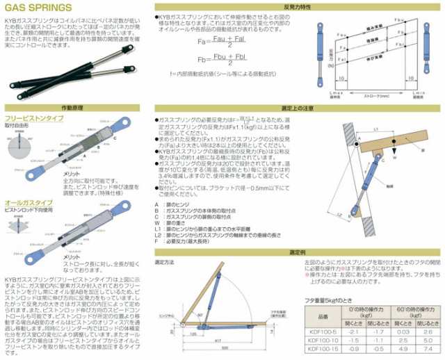 KYB(カヤバ):ガススプリング KSF シリーズ (フリーピストンタイプ