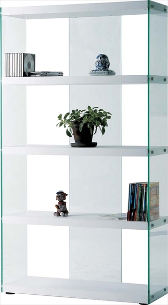 東谷:グラスシェルフ HAB-624WH【メーカー直送品】【地域制限有】 収納家具 グラスシェルフ ガラス製