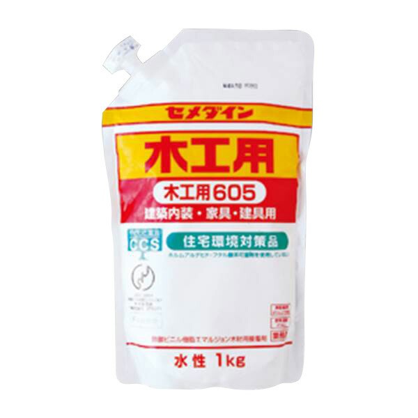 セメダイン:木工用接着剤 ホワイト (1kg 605-1詰替用) AE-331 事務用品