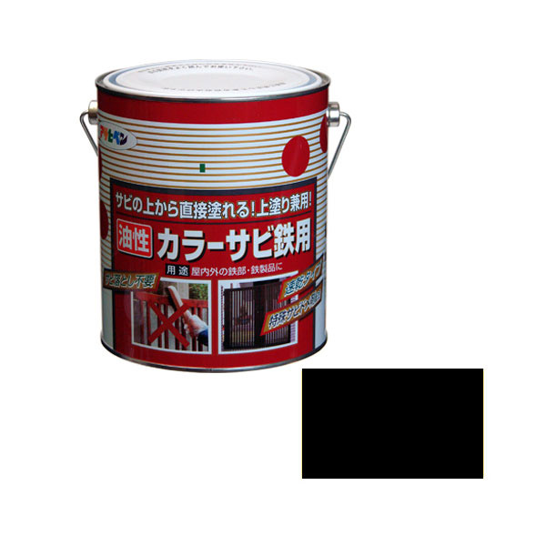 アサヒペン:カラーサビ鉄用1.6L黒 - 塗装 DIY サビ 鉄部 の通販は 5,849円