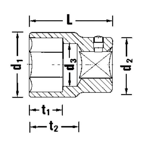 STAHLWILLE(スタビレー):(1SQ)ソケット (6角) 60-75 ソケット (1゛SQ