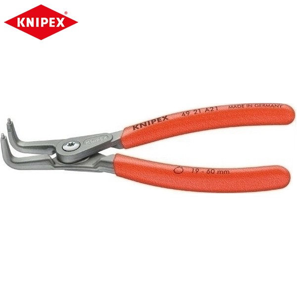 クニペックス KNIPEX 4620-A61 軸用スナップリングプライヤー 曲 【楽