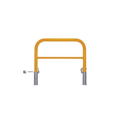 【法人限定】帝金:バリカー横型  φ60.5 脱着式鍵付 横桟付 82PK3-10黄色【メーカー直送品】 横型 φ60.5 スチール製 バリカー 横型 スチール製 82PK3-10黄色 建築 金物 車止め 交通整備 駐車場 パーキング 公園 出入口 の通販は