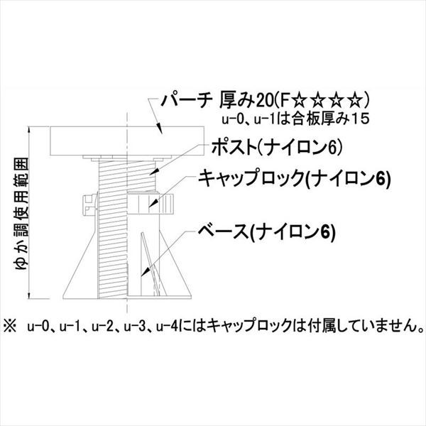 水上:ゆか調 調整範囲(85~105mm) ケース(25ヶ入) U-4 