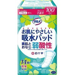 白十字:サルバお肌にやさしい吸水パッド100cc中量用14枚×24個入 31725