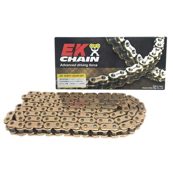エヌマチェーン:EKチェーン 525ZV-X3(GP;GP) 108リンク スクリュSLJジョイント カラー:ゴールド 4571291829848 スクリュSLJタイプ バイの通販は