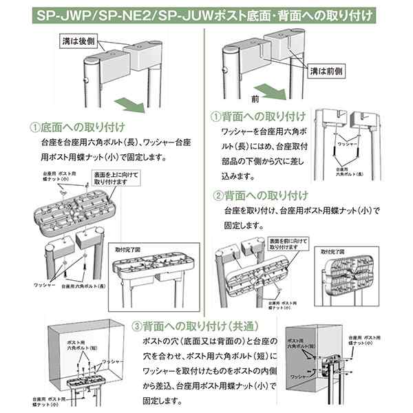 ケイ・ジー・ワイ工業:スタンドポール 埋込式(2本型) SP-NE2【メーカー直送品】 ポスト ポスト取付 スタンドポール 埋込玄関 玄関