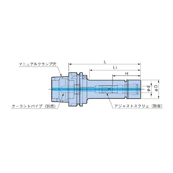 大昭和精機:メガニューベビーチャック/ナッ L HSK-A63-MEGA20N-120N