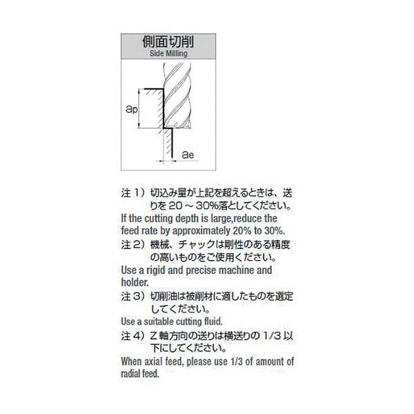 岡崎精工:OKコート超硬ロングエンドミル (4枚刃)4 SEE4LA040 転削 工具