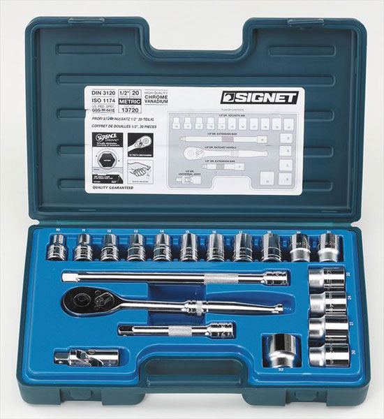 SIGNET（シグネット） 12620 3／8DR 20PC インチ ソケットレンチセット シグネット(SIGNET)\u003cBR\u003e3&frasl;8\u201dDRソケットレンチ&frasl;スパナインチセット