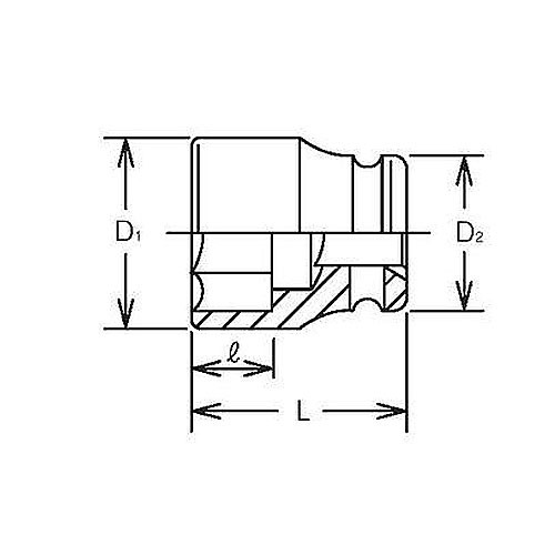 ko-ken(コーケン):1.1/2sq インパクトソケット 17400A-3.1/4 6角ソケット 1-1 2゛(38.1mm) 17400A-3.1 4 