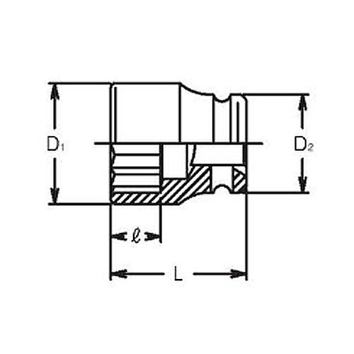 ko-ken(コーケン):1.1/2sqインパクト12角ソケット 1.3/4 17405A-1.3/4 12角ソケット 1-1 2゛(38.1mm) 17405A-1.3 4 