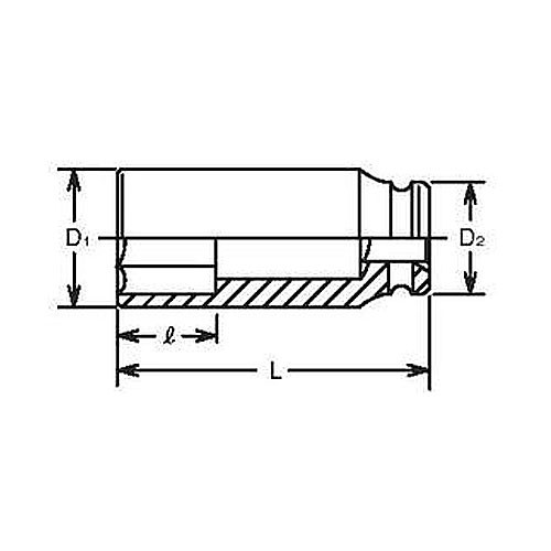 コーケン 1(25.4mm)SQ. インパクト6角ソケット 2.15/16 18400A-2.15/16