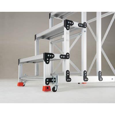 TRUSCO(トラスコ中山):3段4段用アルミ作業用踏台スプリングキャスター 4個1セット TSC-2A 作業用踏台用オプション (1S) TSC2A  オレンジの通販は