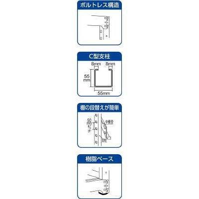 TRUSCO(トラスコ中山):ＴＲＵＳＣＯ Ｍ３型中量棚