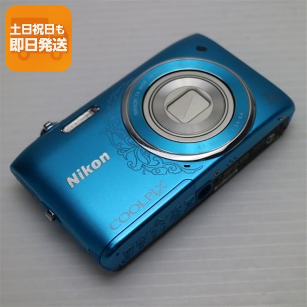 新品同様 COOLPIX S3500 オリエンタルブルー 中古本体 安心保証 即日発送 デジカメ Nikon 本体
