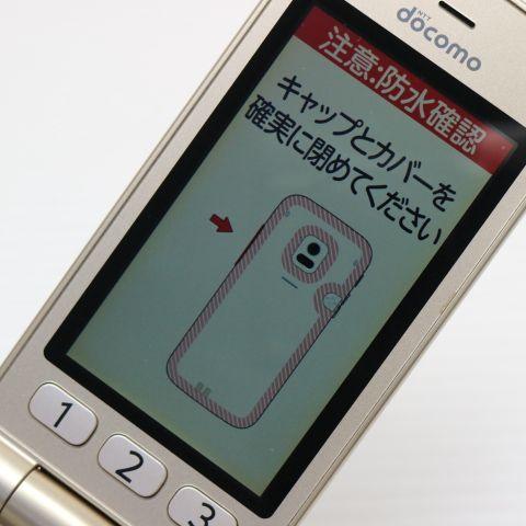 美品 F-02J らくらくホン ゴールド 中古本体 安心保証 即日発送