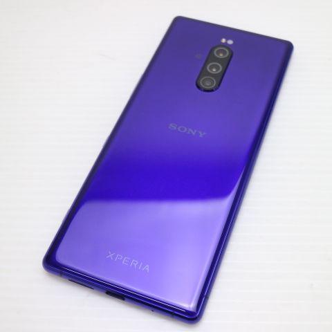 新品同様 802SO Xperia 1 パープル スマホ 本体 白ロム 中古_1