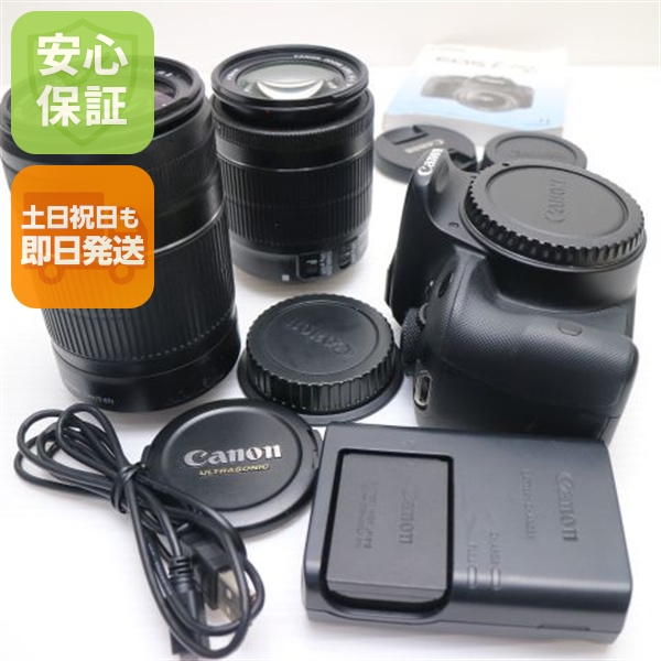 新品同様 EOS Kiss X7 ダブルズームキット ブラック 中古本体 安心保証 即日発送 一眼レフ Canon 本体