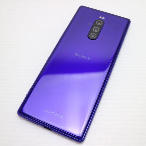 新品同様 802SO Xperia 1 パープル スマホ 本体 白ロム 中古_1