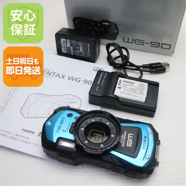 美品 WG-90 ブルー  コンデジ PENTAX 即日発送 土日祝発送OK