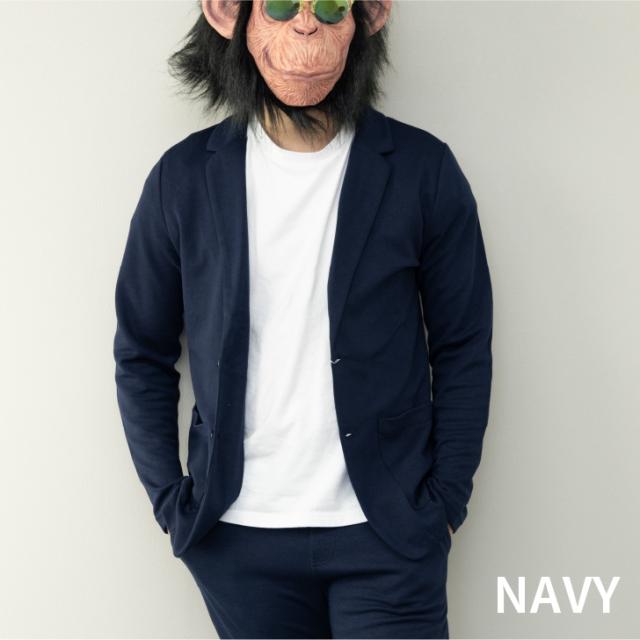 テーラードジャケットメンズスウェットスエットスリム無地カジュアル