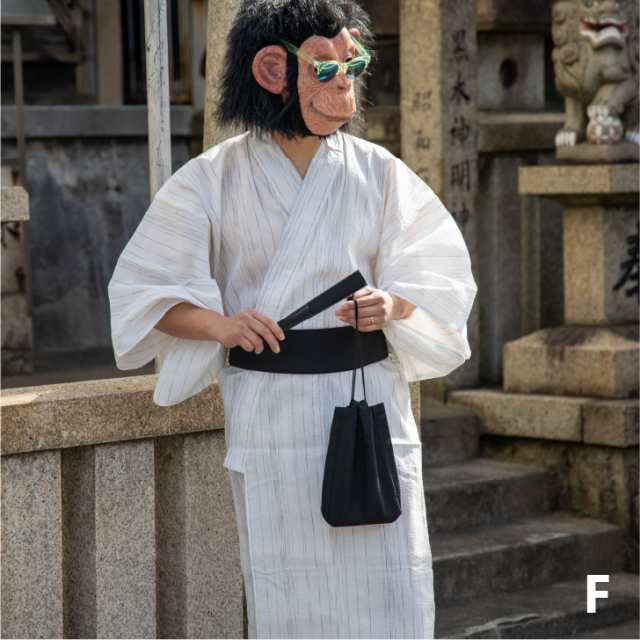浴衣 メンズ 5点セット 浴衣セット しじら織り 帯 扇子 下駄 巾着 信玄袋 ストライプ 無地 黒 グレー 紺 白 着物 和装 和服 男性用浴衣  ｜au PAY マーケット