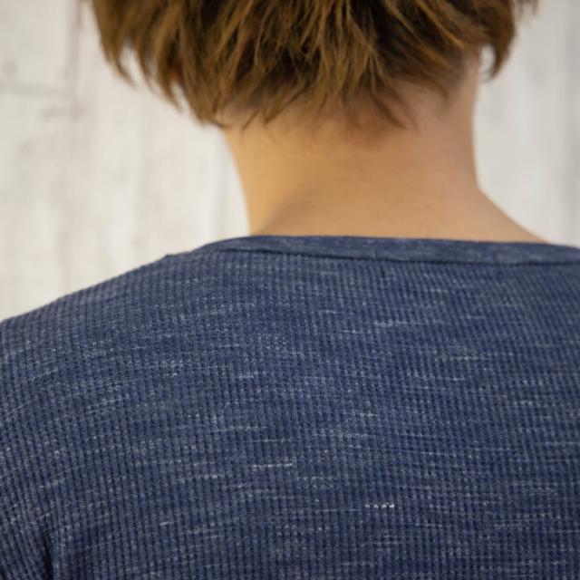 Tシャツ メンズ 長袖 Vネック ワッフル サーマル スリム 細身 ミックス 杢 黒 グレー ブルー 青 長袖tシャツ ロングtシャツ ロンt Vネッの通販はau Pay マーケット お小遣い節約できる店 ローコス