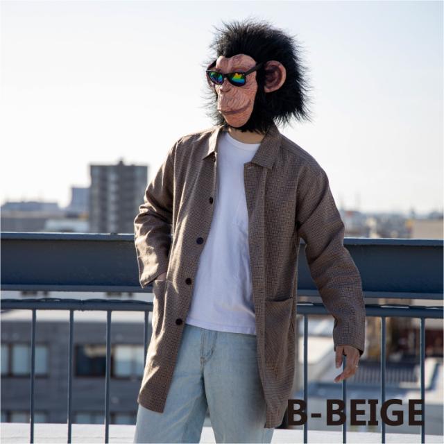 ステンカラーコート メンズ チェック柄 ガンクラブチェック グレンチェック ロング丈 綿麻 リネン ベージュ ホワイト コート ロングコーの通販はau Pay マーケット お小遣い節約できる店 ローコス