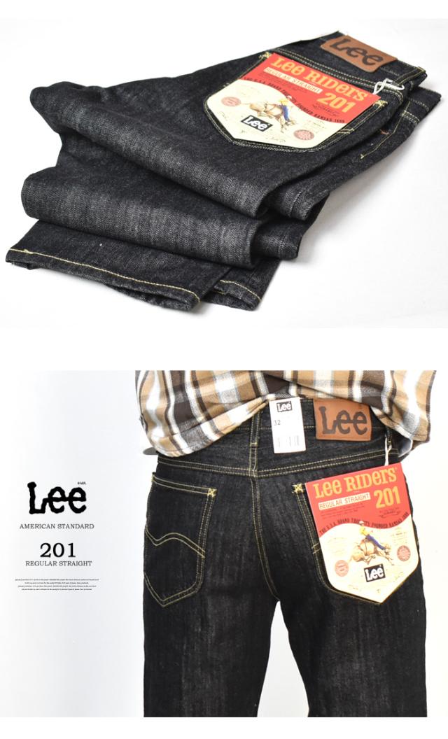 Lee リー アメリカンスタンダード 201 レギュラーストレート デニム ジーンズ 股上深め パンツ メンズ 大きいサイズあり 日本製 Lee 送料無料 02010-201 ブラックデニム_6