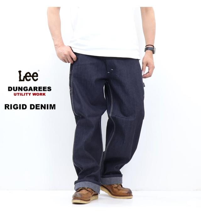 Lee リー DUNGAREES ダンガリーズ 生デニム リジット ワイドペインターパンツ メンズ ジーンズ ルーズ ワークパンツ ナマ インディゴ未洗い ノンウォッシュ ロウ 送料無料 LM7288-C589_5