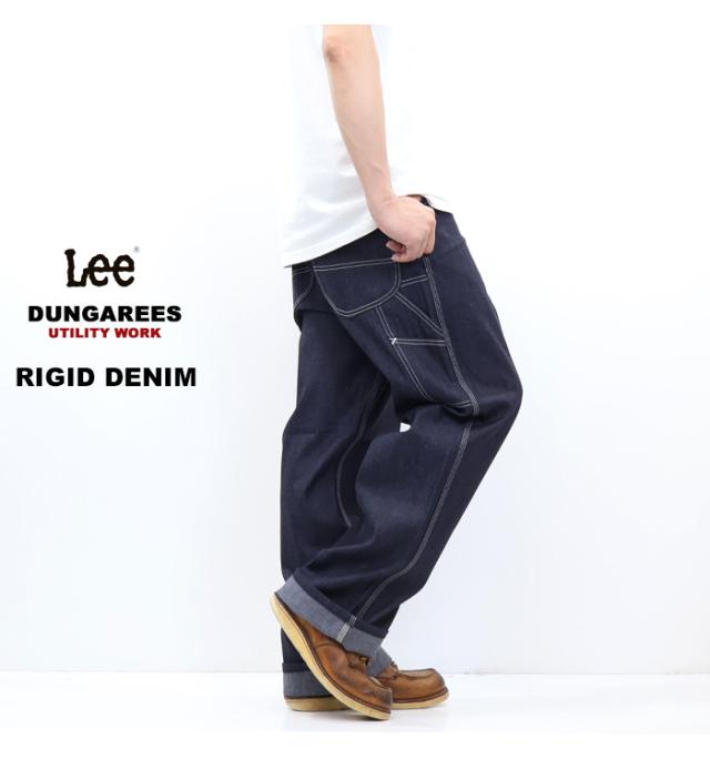 Lee リー DUNGAREES ダンガリーズ 生デニム リジット ワイドペインターパンツ メンズ ジーンズ ルーズ ワークパンツ ナマ インディゴ未洗い ノンウォッシュ ロウ 送料無料 LM7288-C589_6