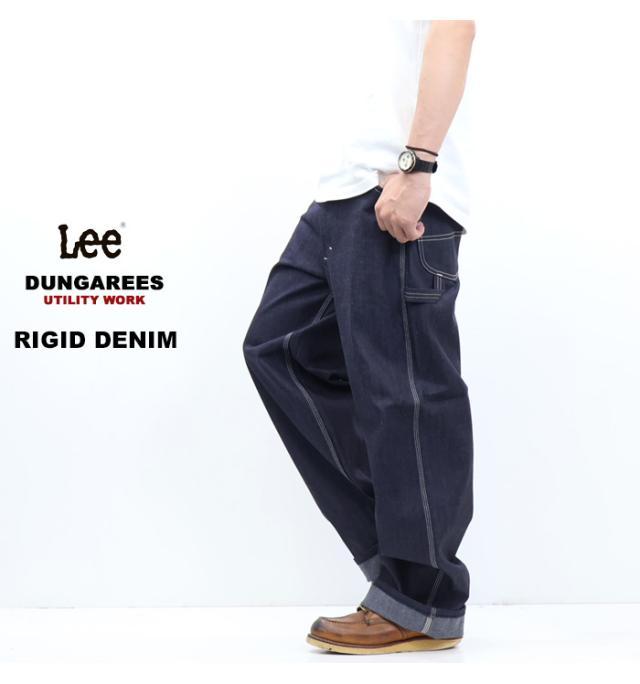 Lee リー DUNGAREES ダンガリーズ 生デニム リジット ワイドペインターパンツ メンズ ジーンズ ルーズ ワークパンツ ナマ インディゴ未洗い ノンウォッシュ ロウ 送料無料 LM7288-C589_7