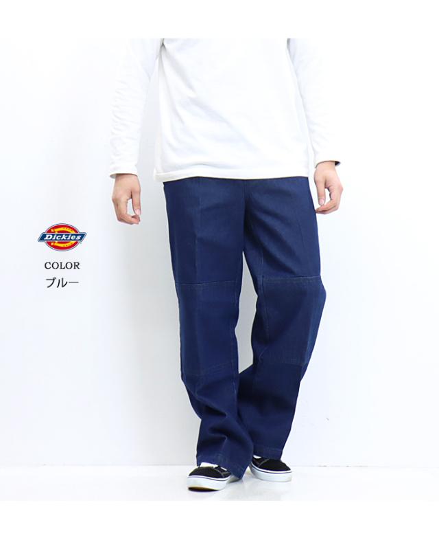 古着 ディッキーズ Dickies デニムパンツ ダブルニー サイドポケット 