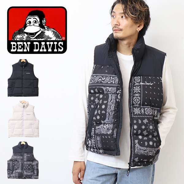 BEN DAVIS ベンデイビス ワンポイント刺繍 フェイクダウン 中綿ベスト 